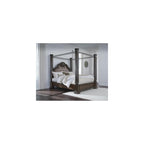Maylee King Canopy Bed Frame, Dark Brown Wood