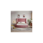 Elizabeth 91 x 101 Velvet Upholstered Queen Bed in Pink
