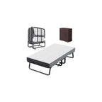 Folding Bed with Mattress and Storage Cover - 75"x38" Twin Size Frame, Portable Rollaway Guest Bed with 5-inch Memory Foam Mattress, Space-Saving Foldable Design for Easy Storage