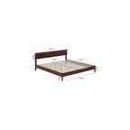 Aria King Solid Wood Modern Low Profile Platform Bed, Walnut