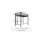 Metal Loft Bed Twin Size with Guardrail and Ladder,Black