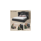 49" Cloud Bed Frame King Size with Tall Wingback Headboard