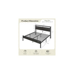 King Size Platform Bed Frame with Charging Station