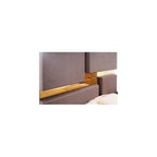 Lorenzo Modern Gold Detailed Tufted King Bed Made with Wood in River Sand Gray