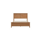 Full Size Pinewood Platform Bed, Modern Bed Frame with Tall Headboard, Solid Bedframe Full-Size for Bedroom Guest Room, Wood Slat Support, No Box Spring Needed, Easy Assembly, Brown