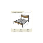 Full Size Metal Bed Frame with Charging Station