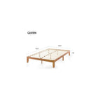 Naturalista Classic - 12 Inch Solid Wood Platform Bed with Wooden Slats, No Box Spring Needed, Easy Assembly, Queen, Pine