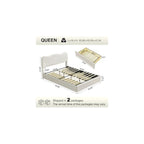 Queen Size Storage Bed Frame with 4 Pull-Out Drawers, Modern Upholstered Boucle Platform Bed with Curved Headboard, Wood Slats, No Box Spring Needed, Cream White