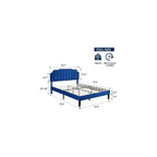 Full Upholstered Platform Bed Frame with Tufted Adjustable Headboard/Mattress Foundation/Wood Slat Support,Easy Assembly,Navy Blue