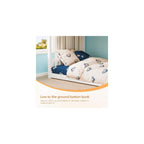 Solid Wood Low Twin Over Twin Bunk Bed for Kids/Junior, Bunk Bed Frame with Guardrails & Ladder for Boys Girls, No Box Spring Needed (White)