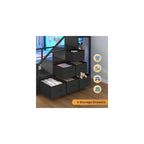 Bunk Bed Full Over Full with Stairs, Storage Drawers and LED Lights