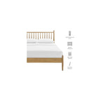 Zane King Size Spindle Bed in Light Oak – Solid Wood Platform Bed Frame with Headboard, No Box Spring Needed