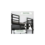 Twin Over Twin Bunk Bed with Floor-Standing Ladder,Black