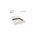 King Upholstered Bed with Thick Headboard and Footboard, Beige