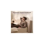 AirFrame King Upholstered Bed Frame with Ergonomic Angled Headboard