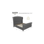 Queen Size Upholstered Sleigh Bed Frame with Wingback Headboard