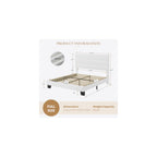 Full Platform Bed Frame with Upholstered Velvet Headboard, White