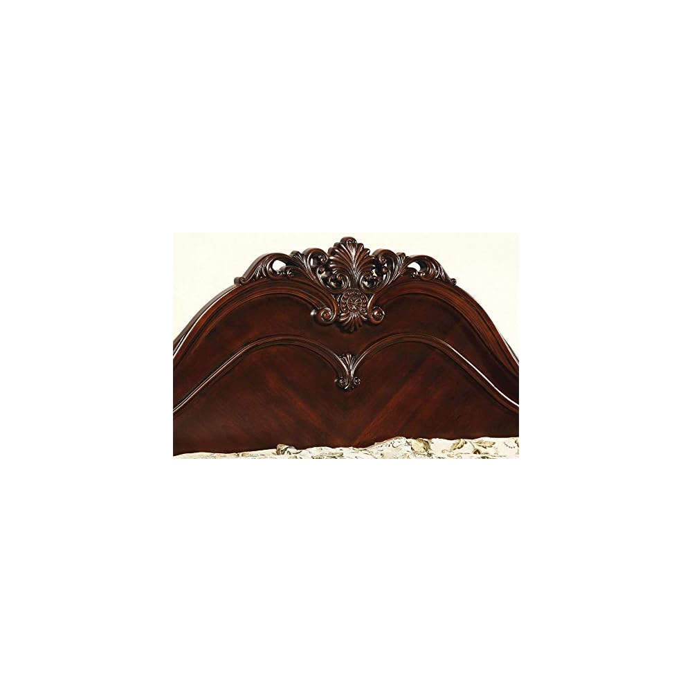 BED Poster bed, Box Spring Required, King, Cherry
