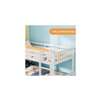 Solid Wood Low Twin Over Twin Bunk Bed for Kids/Junior, Bunk Bed Frame with Guardrails & Ladder for Boys Girls, No Box Spring Needed (White)