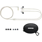 Shure SE215 PRO Wired Earbuds Professional Sound Isolating Earphones, Clear Sound &amp; Deep Bass, Single Dynamic MicroDriver, Secure Fit in Ear Monitor, Plus Carrying Case &amp; Fit Kit Clear (SE215-CL)