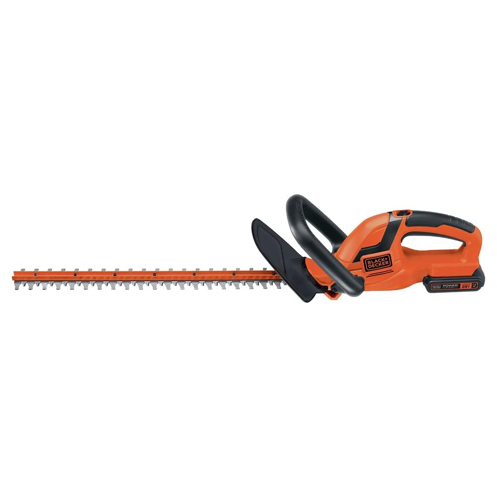 BLACK+DECKER 20V MAX Cordless Hedge Trimmer, 22 Inch Steel Blade, Reduced Vibration, Battery and Charger Included (LHT2220)