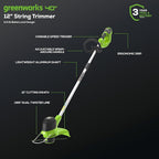 Greenworks 40V Lawn Care Combo Kit, Trimmer &amp; Blower for Edging &amp; Leaf Cleanup, 2.0Ah Battery &amp; Charger (Gas-Free Yard Duo)
