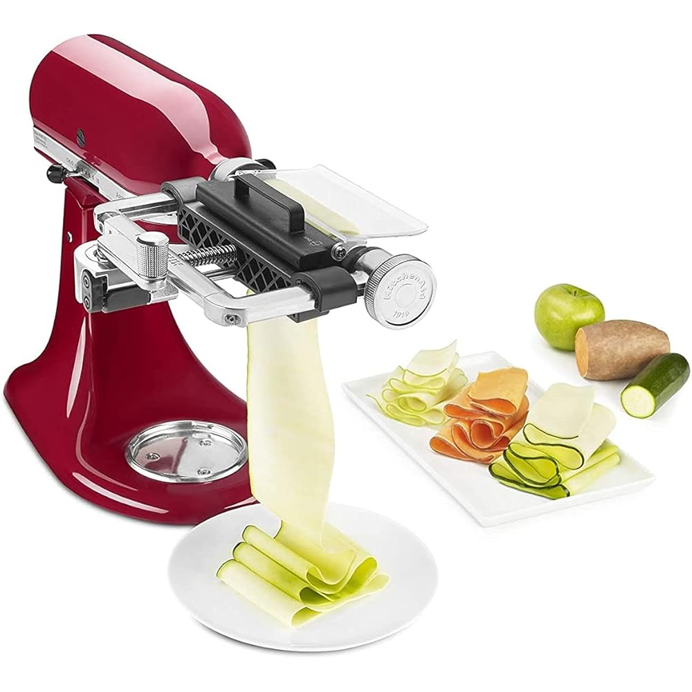 KitchenAid Vegetable Sheet Cutter Attachment with Noodle Blade Red KSM2SCA
