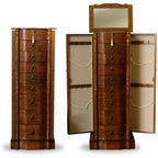 Hives and Honey Sheffield Traditional Standing Jewelry Armoire Cabinet, Antique Locking Storage Organizer with Mirror, 8 Drawers, Necklace Hooks, Anti-Tarnish Lining, Walnut