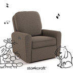 Storkcraft Amalfi Deluxe Power Recliner Swivel Glider (Mountain Brown Boucle) – Premium Electronic Power Recliner for Nursery, Includes Dual-USB Charging Port with USB-A &amp; USB-C, Glider Rocking Chair