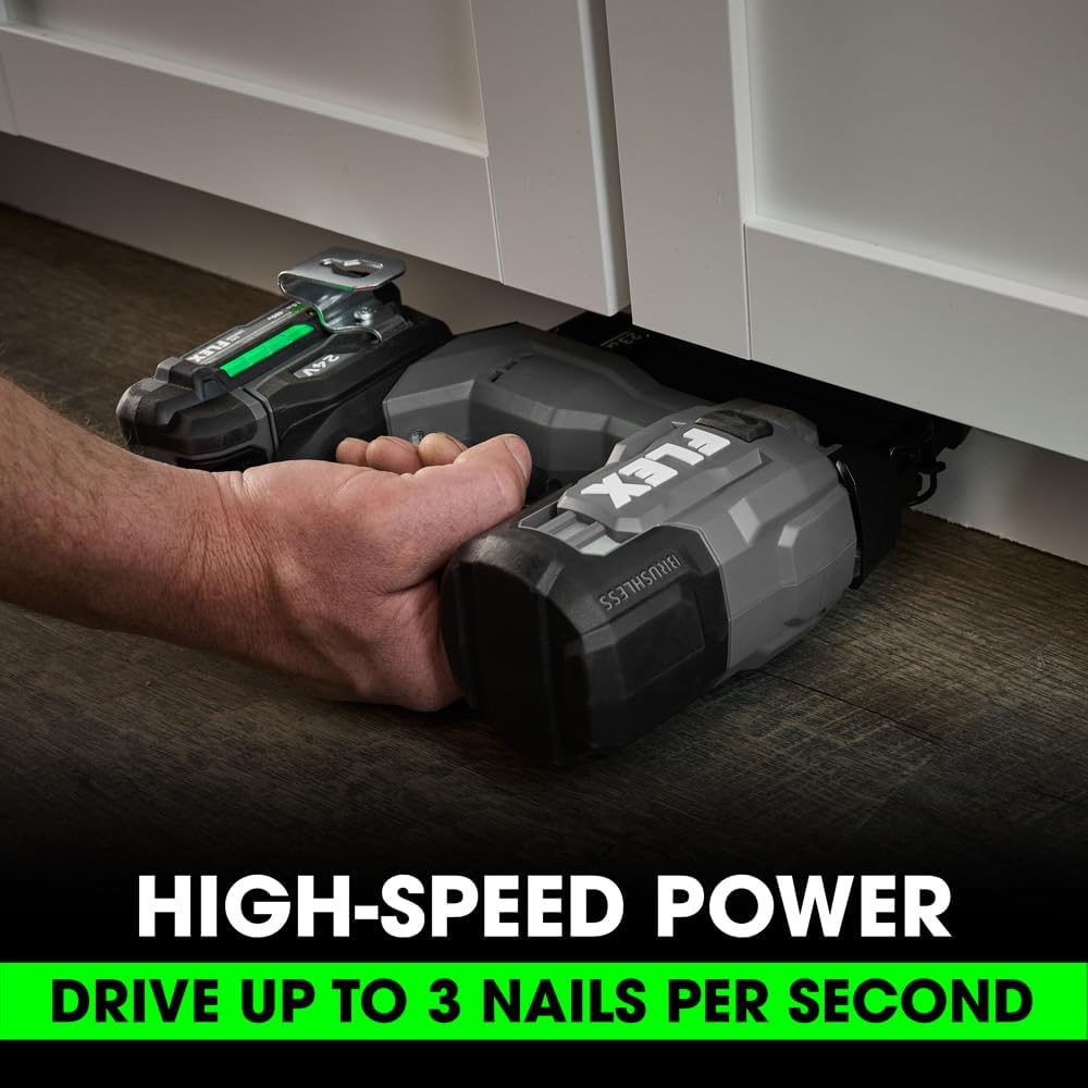 FLEX 24V Brushless 23Ga Pin Nailer Kit with 2.5Ah Lithium Battery and 160W Fast Charger FS4341-1A