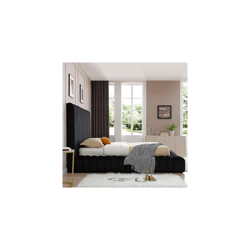 Avalon Velvet Upholstered Luxurious Platform Bed