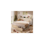 Twin Daybed with Pop up Trundle, Twin to King Daybed, White