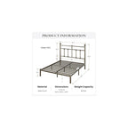 Queen Size Metal Platform Bed Frame with Victorian Vintage Headboard/Under Bed Storage/No Box Spring Needed/Easy Assembly/Noise Free/Mattress Foundation/Gold