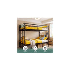 Twin Over Twin Bunk Bed with Floor-Standing Ladder,Black