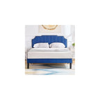 Full Upholstered Platform Bed Frame with Tufted Adjustable Headboard/Mattress Foundation/Wood Slat Support,Easy Assembly,Navy Blue