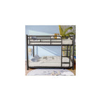 Metal Bunk Bed, Full Over Full Bunk Beds, Full Size Bunk Bed with Safety Guardrail and Ladder, Twin Bunk Beds, No Box Spring Needed, Noise Free for Apartment, Bedroom (Black)
