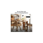 Low Loft Bed Twin Size with Desk & 25 Heavy-Duty Steel Slats