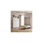 Murphy Bed Full, Murphy Bed Cabinet with Headboard, White