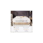 Queen Size Metal Platform Bed Frame with Victorian Vintage Headboard/Under Bed Storage/No Box Spring Needed/Easy Assembly/Noise Free/Mattress Foundation/Gold