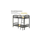 Bunk Bed Twin Over Twin Metal Bunkbeds with Bedside Caddy, Convertible Ladder&Flat Rungs Space Saving Loft Bed for Adult&Teen