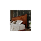 Panthera Bed Frame with Headboard Solid Wood Platform Bed, Artisan Signature High Headboard Wood Bed Non-Slip and Noise-Free Support All Mattresses, King Bed Frame, Walnut