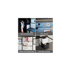 Full Size Loft Bed with Desk, Stairs & LED Light, Metal Gaming Loft Bed Frame with Headboard, Safety Guardrails, Charging Station, Closet & Fabric Drawers, Space Saving, Black & Burnt Wood