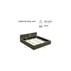 California King Boucle Platform Bed with Thick Headboard, Green