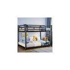 Metal Bunk Bed, Full Over Full Bunk Beds, Full Size Bunk Bed with Safety Guardrail and Ladder, Twin Bunk Beds, No Box Spring Needed, Noise Free for Apartment, Bedroom (Black)