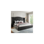 49" Cloud Bed Frame King Size with Tall Wingback Headboard