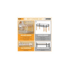 Loft Bed Twin Size with Stairs and Guard, White