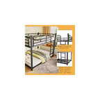 Metal Bunk Bed, Full Over Full Bunk Beds, Full Size Bunk Bed with Safety Guardrail and Ladder, Twin Bunk Beds, No Box Spring Needed, Noise Free for Apartment, Bedroom (Black)
