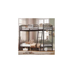 Bunk Bed Twin Over Twin Metal Bunkbeds with Bedside Caddy, Convertible Ladder&Flat Rungs Space Saving Loft Bed for Adult&Teen