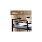 Bunk Bed Twin Over Twin Size with Ladder and Guardrail,Black
