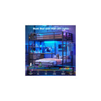 Bunk Bed Twin XL Over Twin with Desk,5 Storage Drawers and Charging Station
